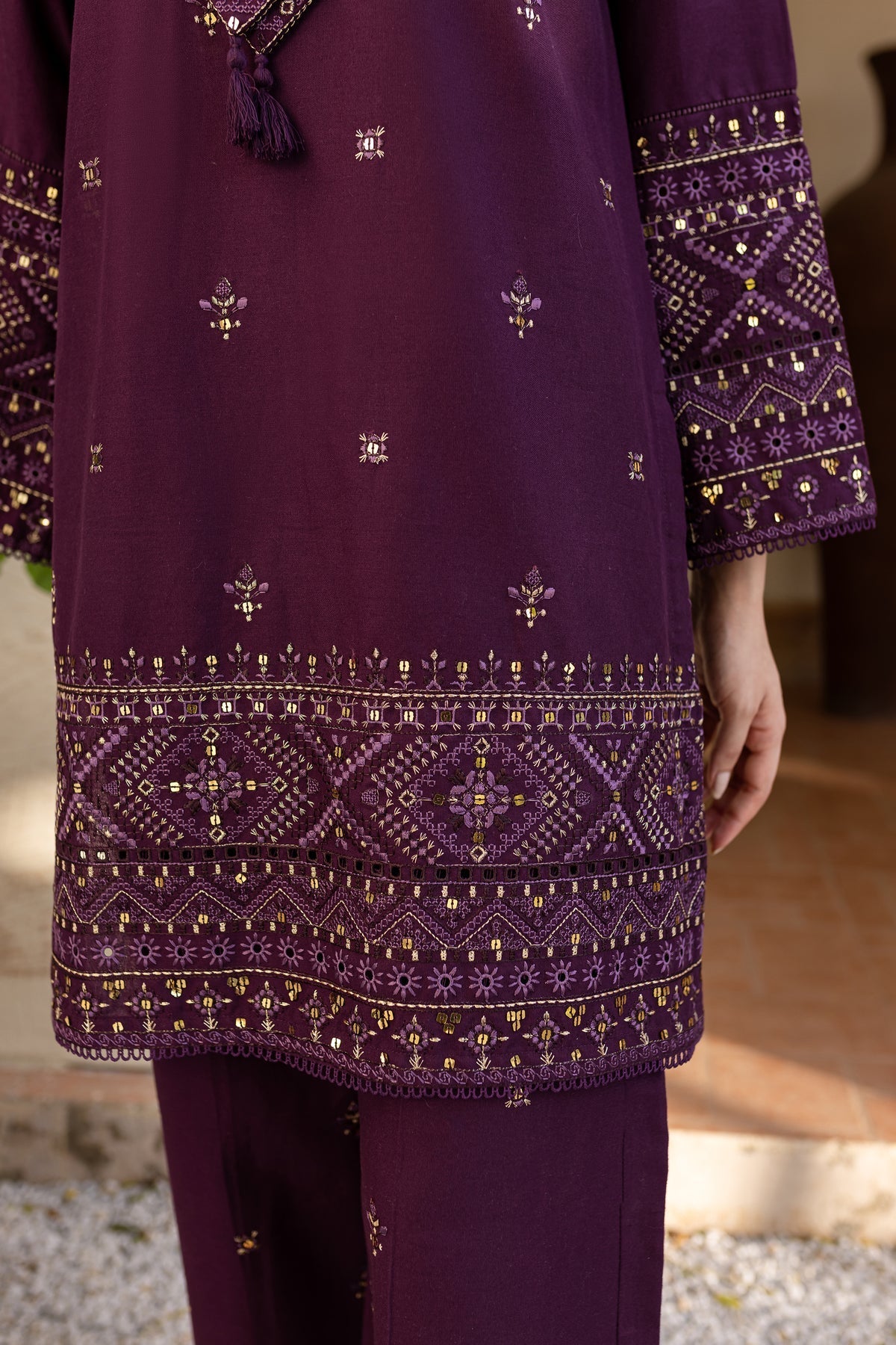 Batik- 2PC Dhanak Embroidered Shirt With Dhanak Embroidered Trouser-WAC-4339