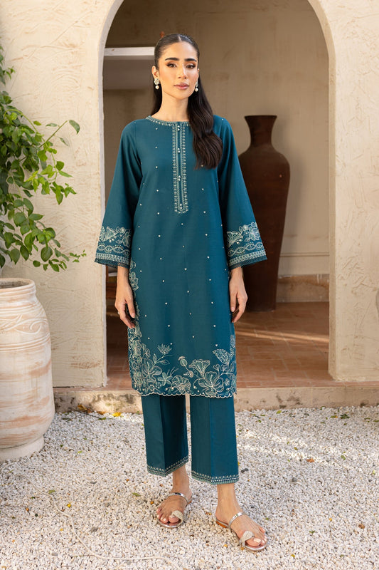 Batik- 2PC Dhanak Embroidered Shirt With Dhanak Embroidered Trouser-WAC-4338