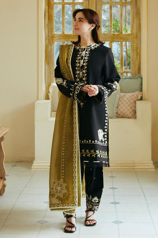 zahra shah jahan 3PC LAWN EMBROIDERED SHIRT WITH ORGANZA EMBROIDERED DUPATTA AND TROUSER -zahra shah jahan-1277