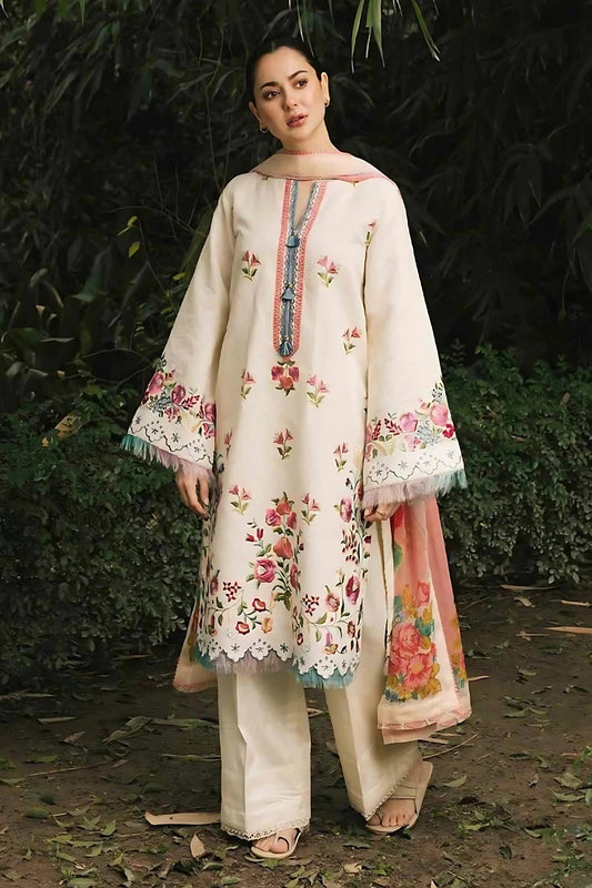 zahra shah jahan 3PC LAWN EMBROIDERED SHIRT WITH DIAMOND PRINT DUPATTA-zahra shah jahan-1256