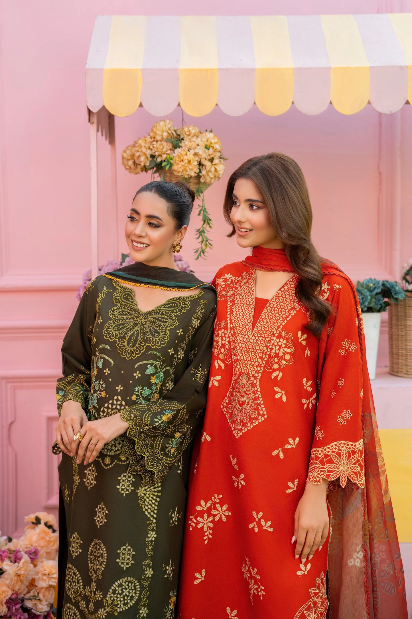 MIRAKHI - 3PC LAWN EMBROIDERED SHIRT WITH CHIFFON PRINTED DUPATTA AND TROUSER -WAC-M13