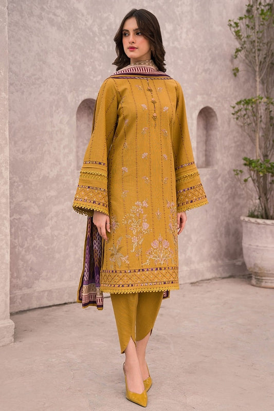 JAZMIN 3PC LAWN EMBROIDERED WITH DIAMOND  PRINT DUPATTA-JAZMIN -1214