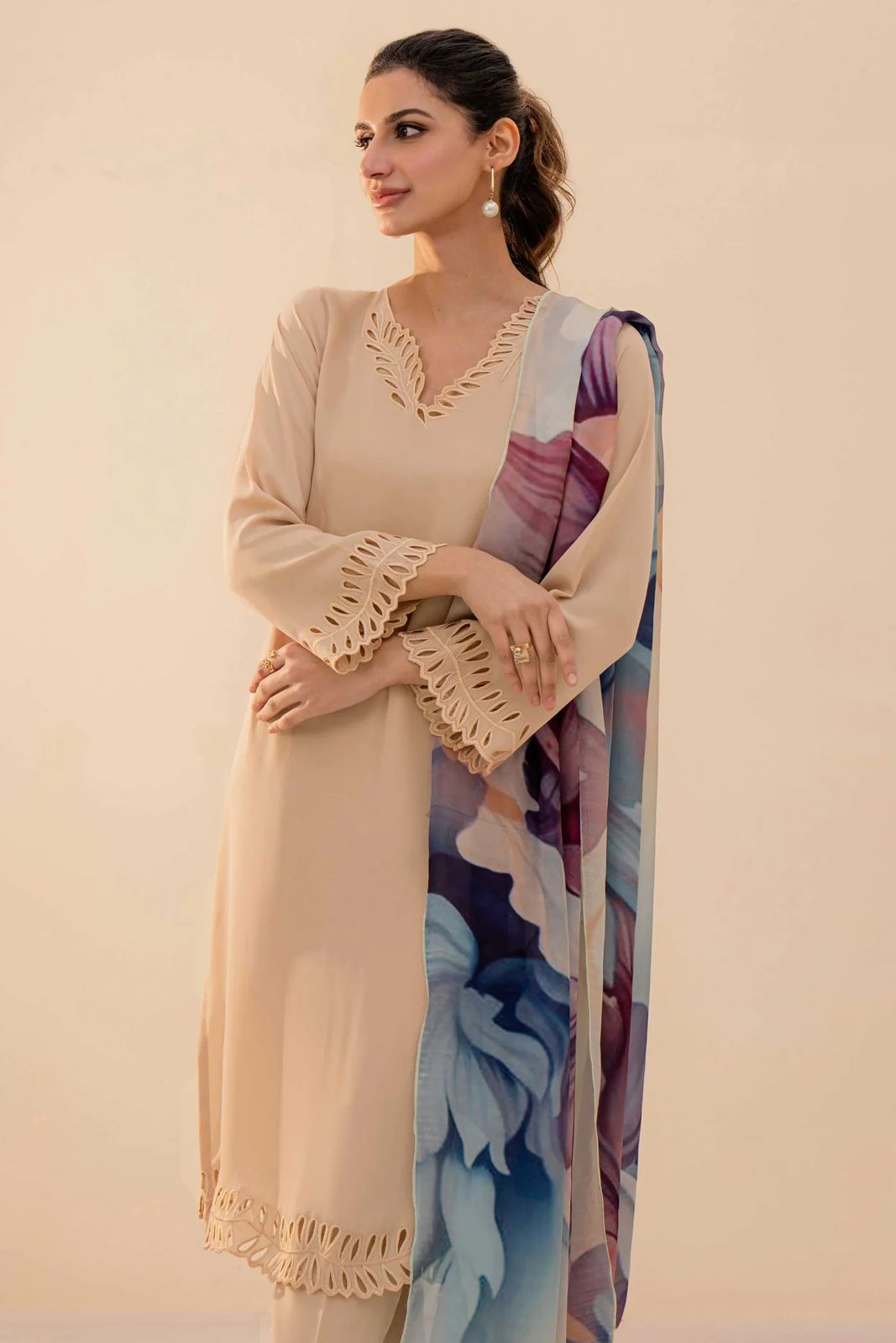 NATASHA KAMAL - 3PC LAWN EMBROIDERED SHIRT WITH SOFT SILK PRINTED DUPATTA AND TROUSER-NATASHA KAMAL-N.K-1226